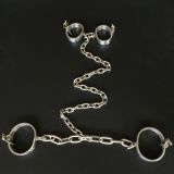 BDSM () - Female Latest Design Bolt Lock Stainless Steel Hand and Foot Connecting Handcuffs