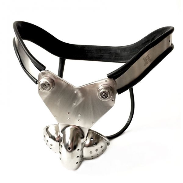 BDSM () - Male Adjustable Model-Y Stainless Steel Premium Chastity Belt with 2 Chains