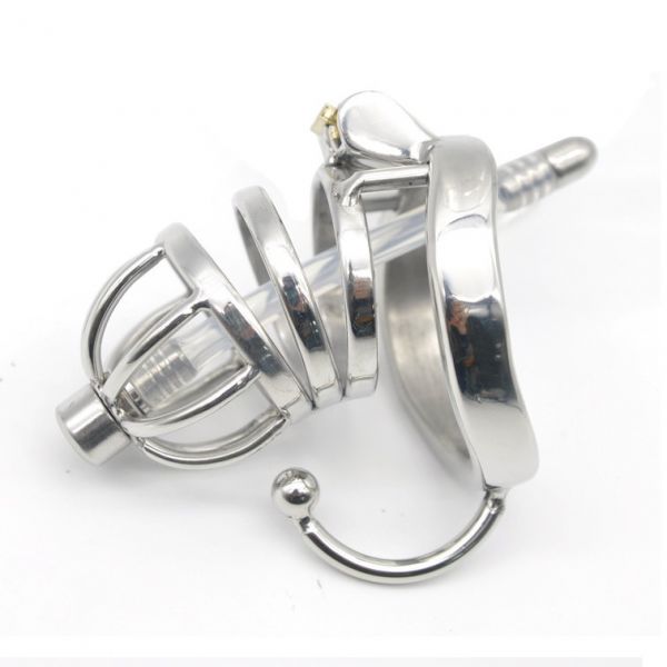 BDSM (БДСМ) - Stainless Steel Male Chastity Cage with Base Arc Ring Devices