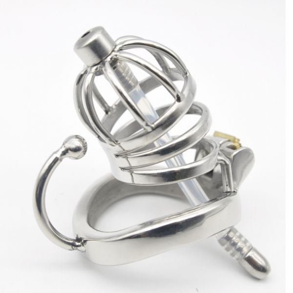BDSM (БДСМ) - <? print Stainless Steel Male Chastity Cage with Base Arc Ring Devices; ?>
