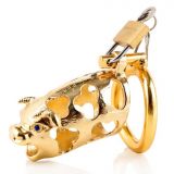  - metal ox head chastity device golden