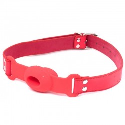  - Silicone Hollow Gag RED
