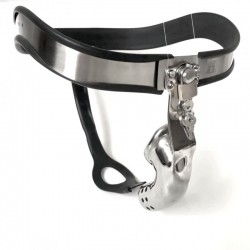 BDSM () - CCB stainless steel male chastity belt T-shape BLACK