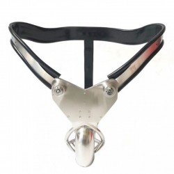 ZC209 stainless steel male chastity belt T-shape BLACK - 