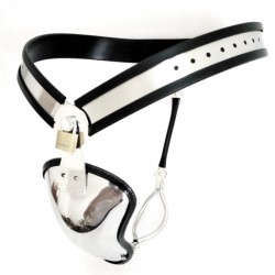 BDSM () - Newest Male Stainles Steel Chastity Belt Device BLACK ZC208