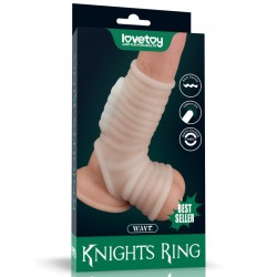 Насадка на пенис Vibrating Wave Knights Ring with Scrotum Sleeve - 