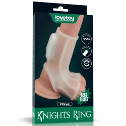 Насадка на пенис Vibrating Ridge Knights Ring with Scrotum Sleeve - 