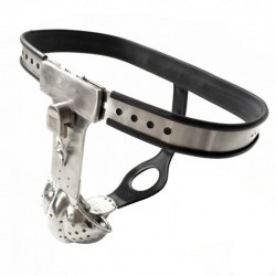 BDSM () - Newest Male Fully Adjustable Model-T Stainless Steel Chastity Belt with Hole Cage