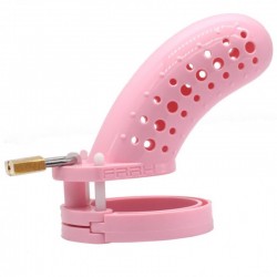 BDSM () - New Type Male Chastity Device with Perforated design Cage Long Pink