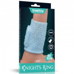 Vibrating Drip Knights Ring (Blue) - 
