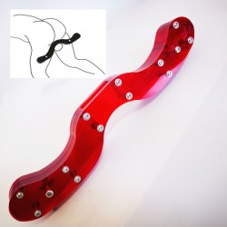 - Acrylic CBT Cock & Ball Torture Ball Stretcher Scrotal Fixture Red