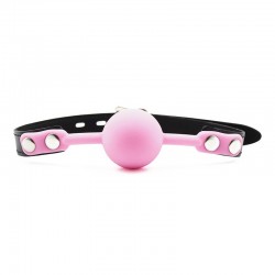 BDSM () - Top Quality Silicon Material Seamless Locking Soft Jelly Rubber Ball Gag PINK