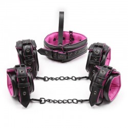 BDSM () -    - Black and Fuchsia Bondage Kit 3 Pieces