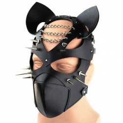 BDSM () - Flirting Leather Bondage Hood With Open Eye 