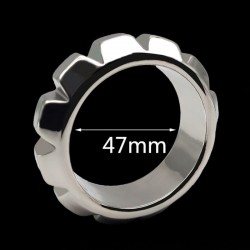  - Stainless Steel Cock Ring with gearwheel Large