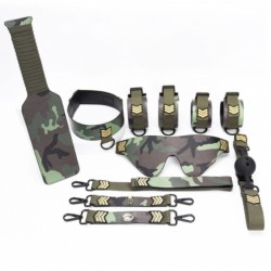 BDSM () -    8  Leather Bondage Kit Army Style