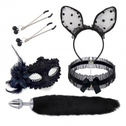  -     Sexy Cat Ears Fox Tail Cosplay Sex Party Accessories Black