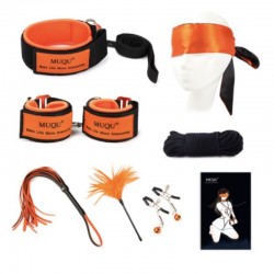 BDSM () -     7  Orange Farvet Bondage Kit