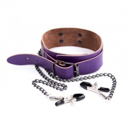 BDSM () - Factory wholesale custom leather neck clip clip chain black couple toy female apparatus Mimi clip