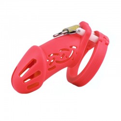 BDSM () -     Silicone Chastity Cage Red Standart