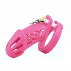 BDSM () -     Silicone Chastity Cage Pink Standart