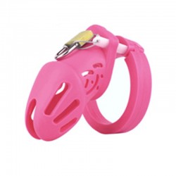 BDSM () -     Silicone Chastity Cage Pink Small