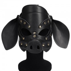 BDSM () -     Leather Pig Mask Black