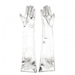 BDSM () -     Fetish Five Fingers Gloves Silver