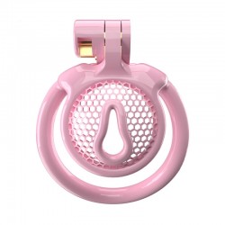 BDSM () -    3D Mini Chastity Cage ZX-1Z Flat Ring Arc-shaped ring Pink