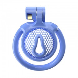 BDSM () -    3D Mini Chastity Cage ZX-1Z Flat Ring Arc-shaped ring Blue